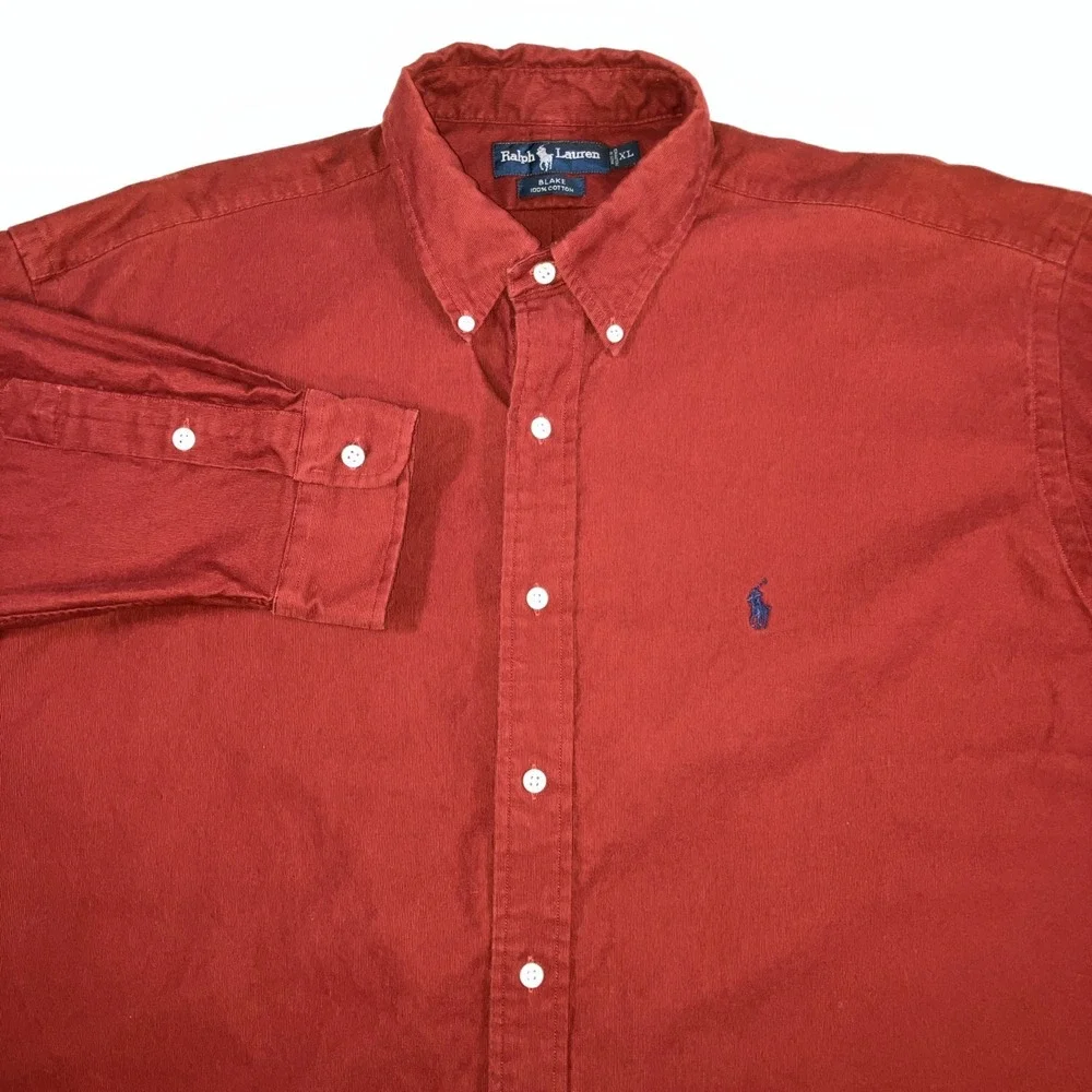 Vintage Polo Ralph Lauren Blake Mens XL Red Pinwale Corduroy Relaxed Fit